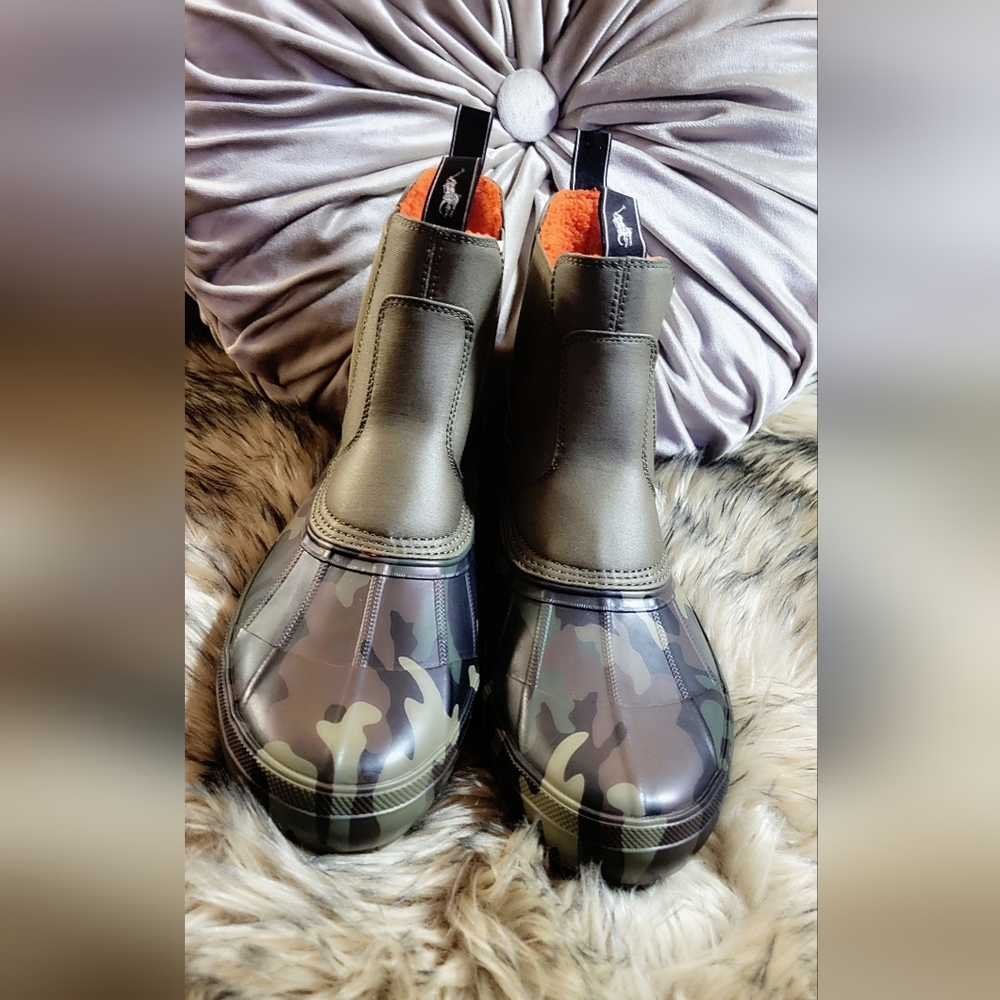 Polo Ralph Lauren boots, Size 12 Olive Green/Camo